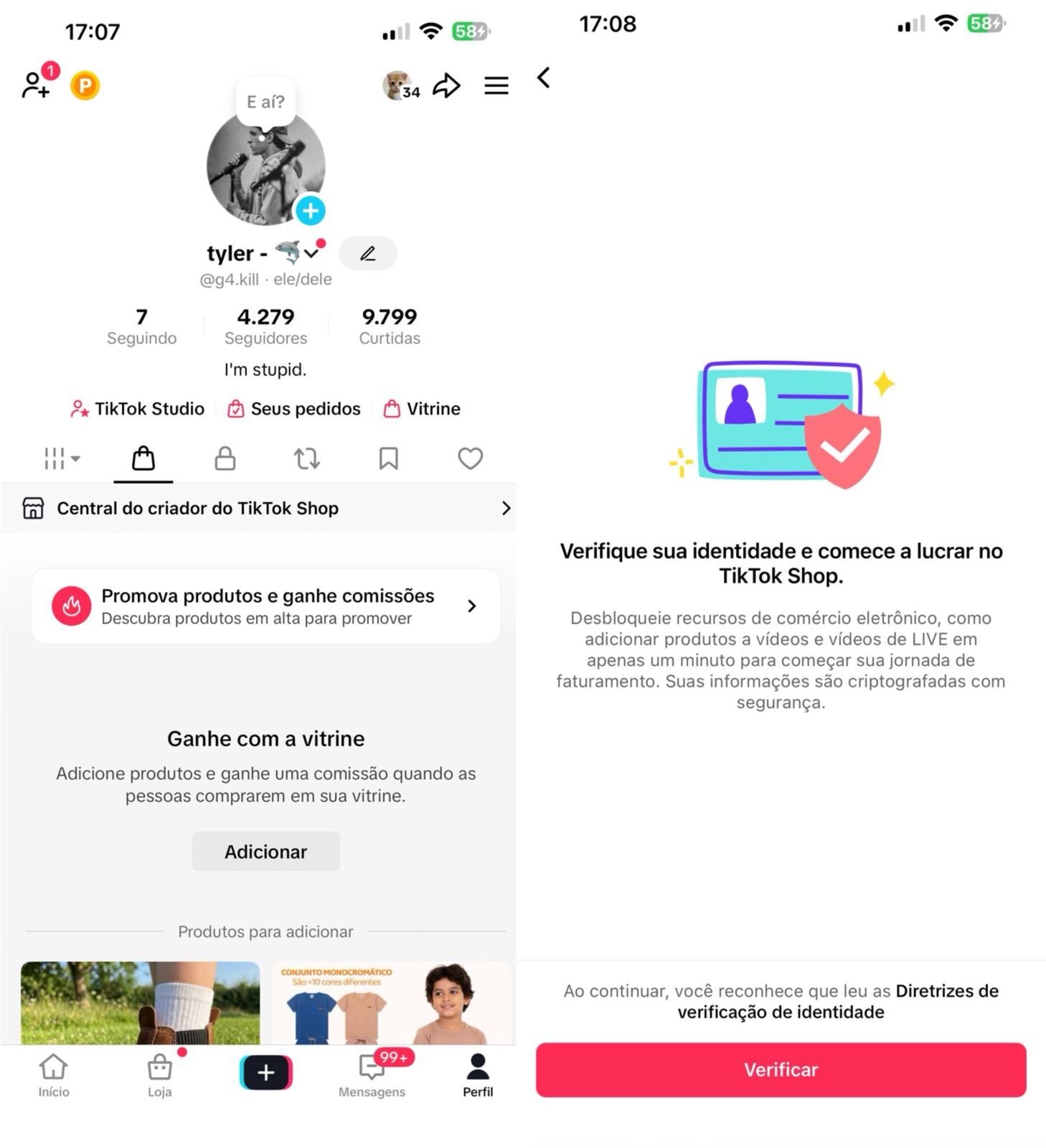 Tiktok Monetizado Com Shop e Engajamento Alto Troca de DOC ✅️ 2 Tiktok Monetizado Com Shop e Engajamento Alto Troca de DOC ✅️
