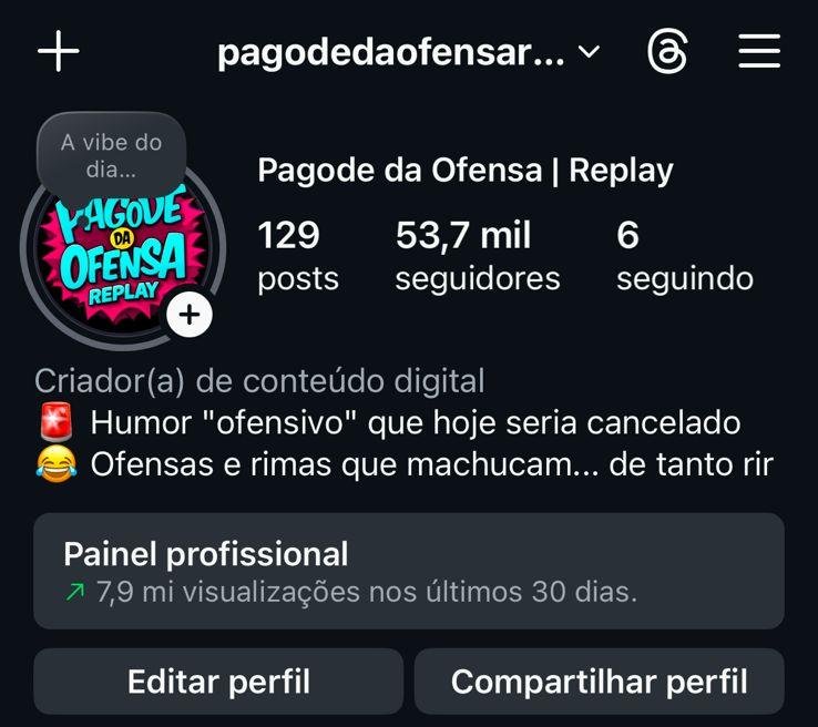 Conta do Instagram do Pagode da Ofensa - Panico na Band 2 Conta do Instagram do Pagode da Ofensa - Panico na Band