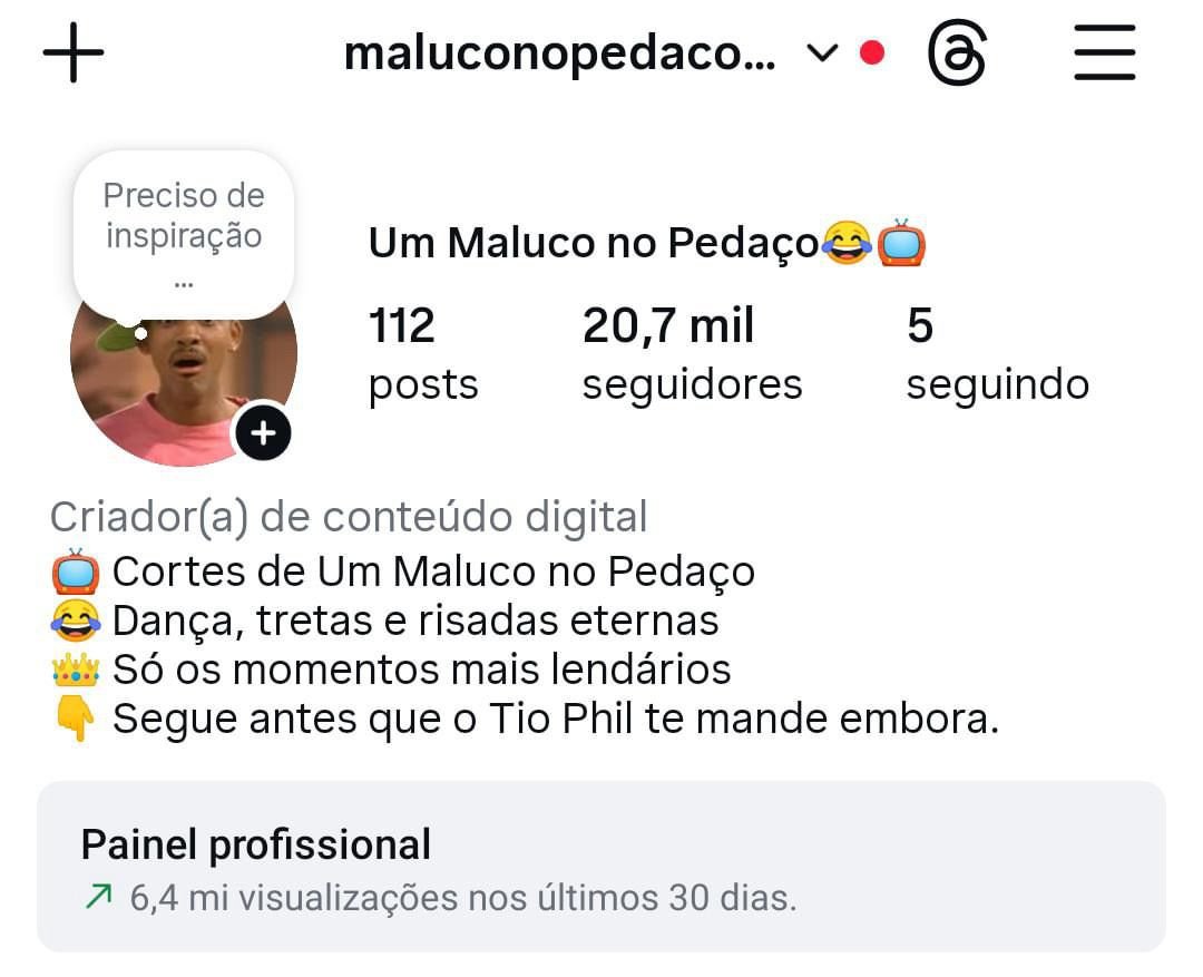 Instagram de Cortes de Um Maluco no Pedaço