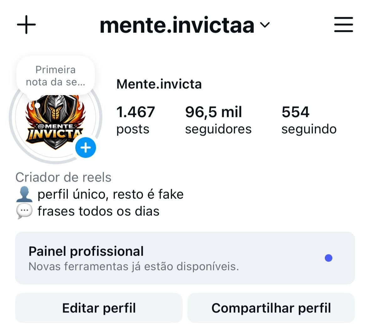 Perfil do instagram de Motivação