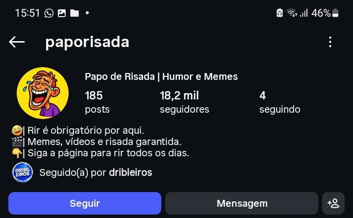 Instagram de Memes Disponível 1 Instagram de Memes Disponível