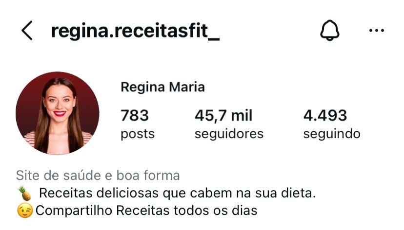 Instagram de Receitas a venda
