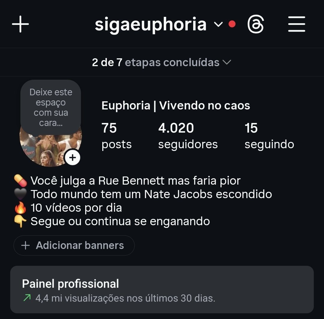 Perfil de FC da Serie Euphoria
