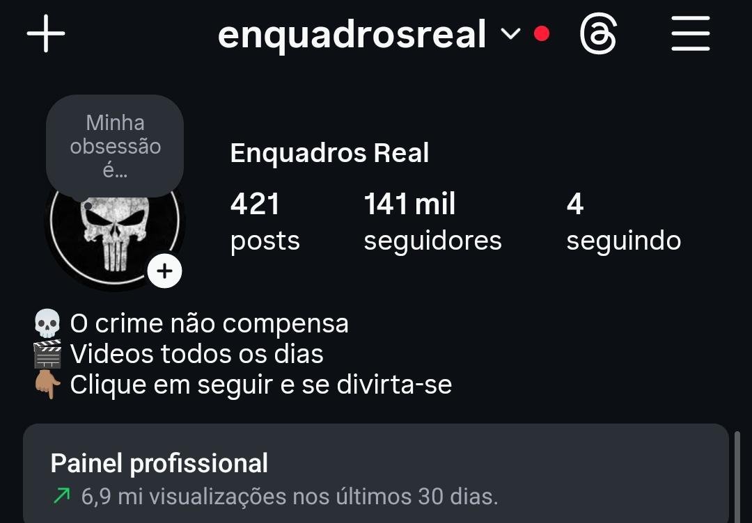 Perfil do Instagram de Enquadros Policiais Reais