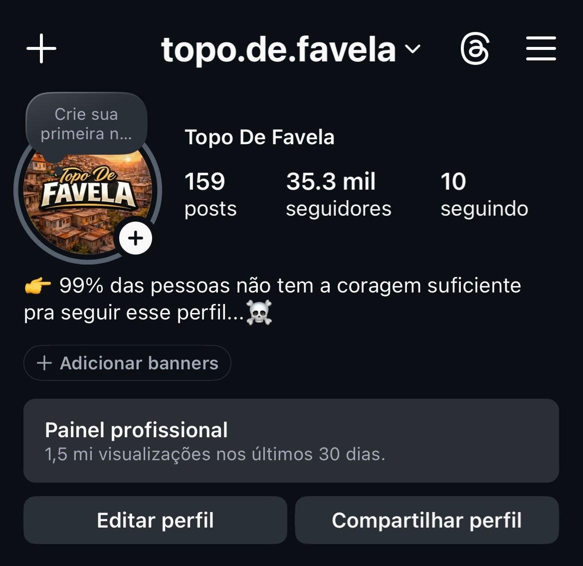 Perfil de Cortes reais da Favela 2 Perfil de Cortes reais da Favela