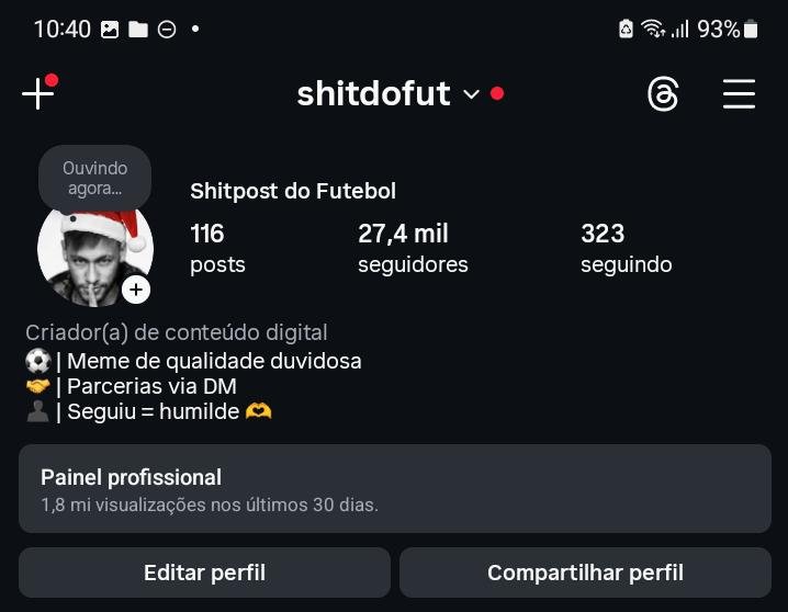 Perfil do Instagram a Venda Nicho de Futebol