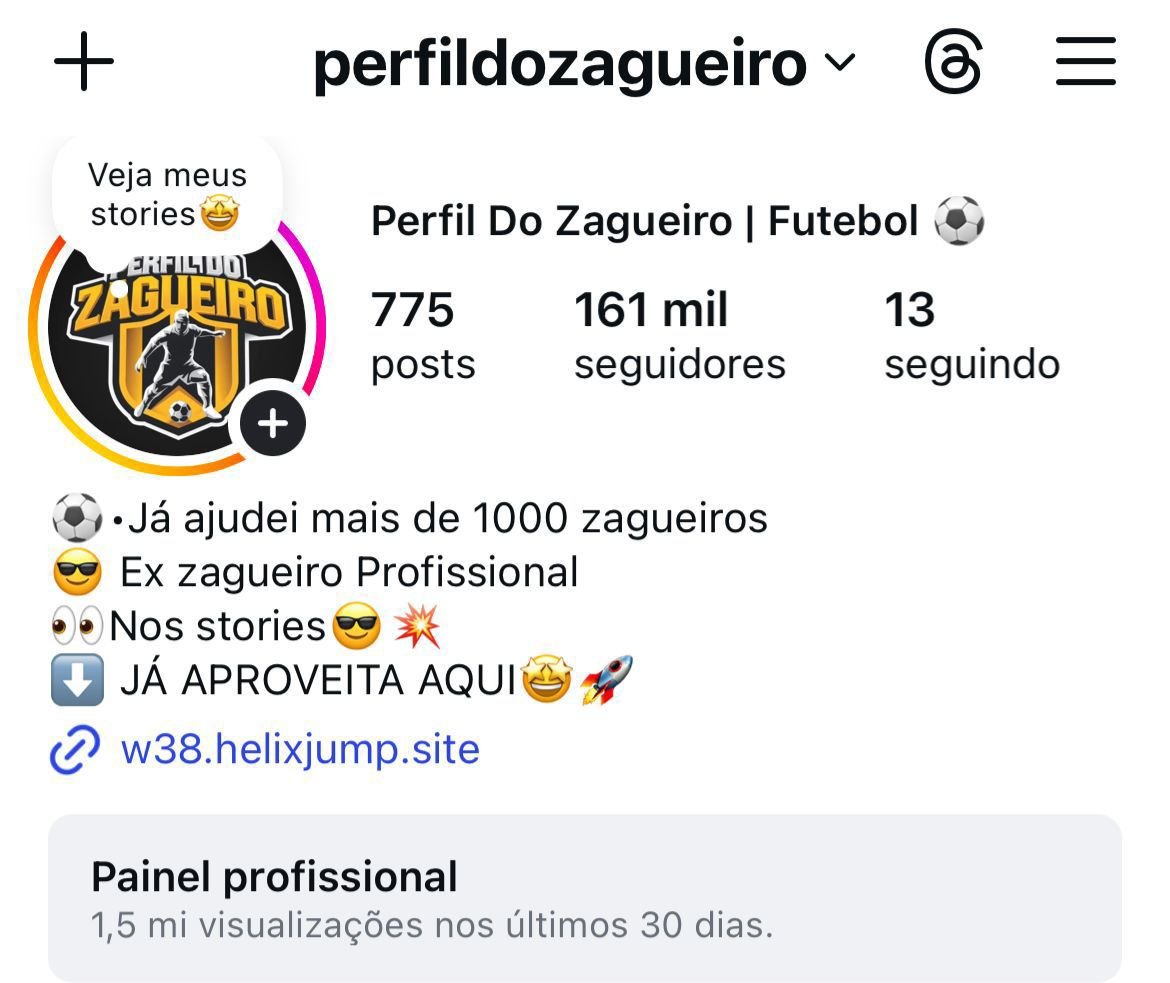 Perfil de Futebol com 161k