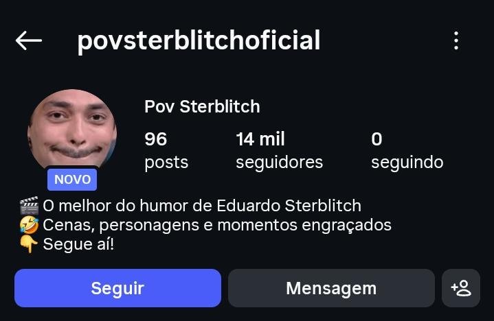Instagram de FC do Eduardo Sterblitch 2 Instagram de FC do Eduardo Sterblitch