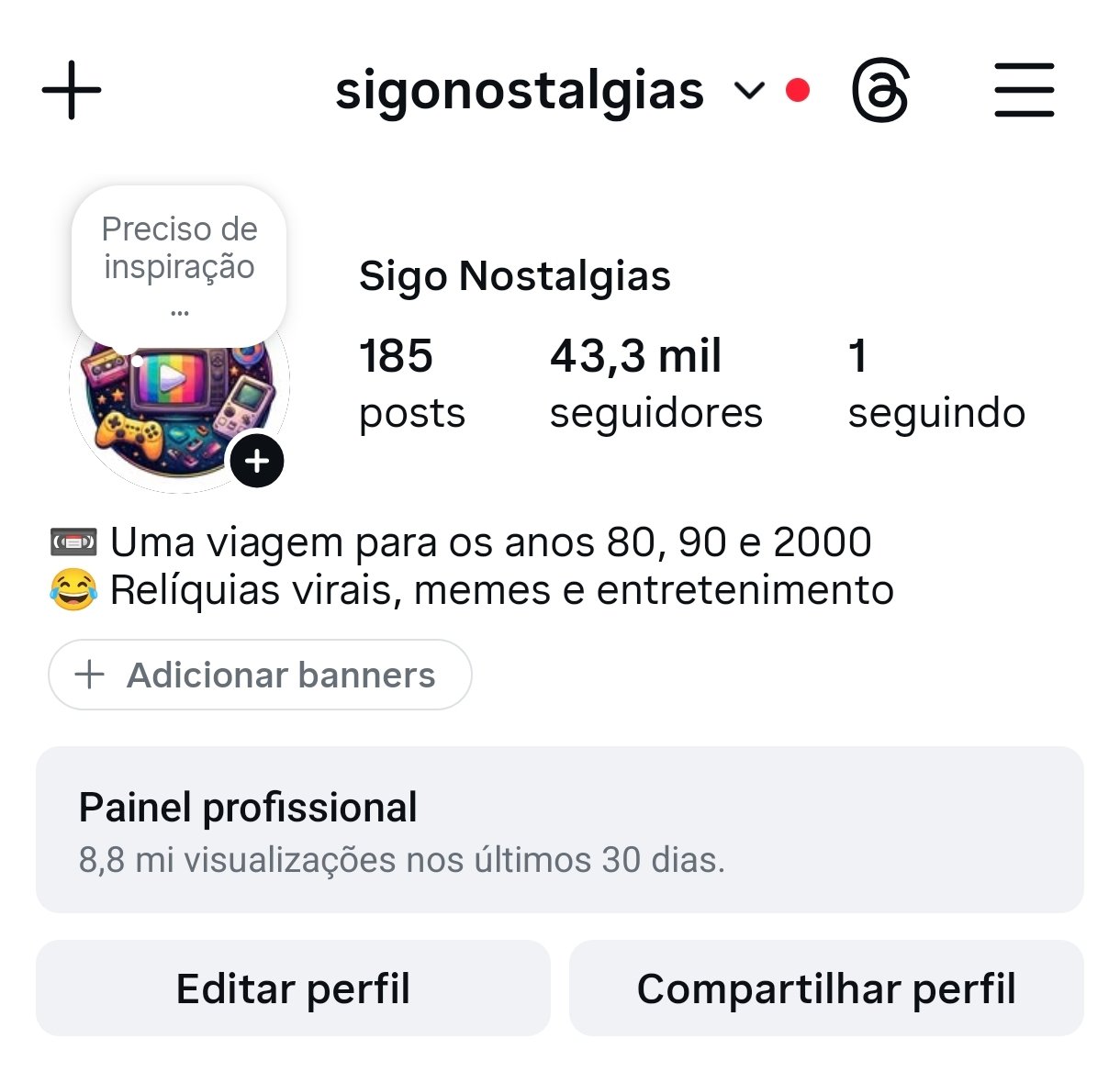 Instagram de Nostalgia a venda 1 Instagram de Nostalgia a venda