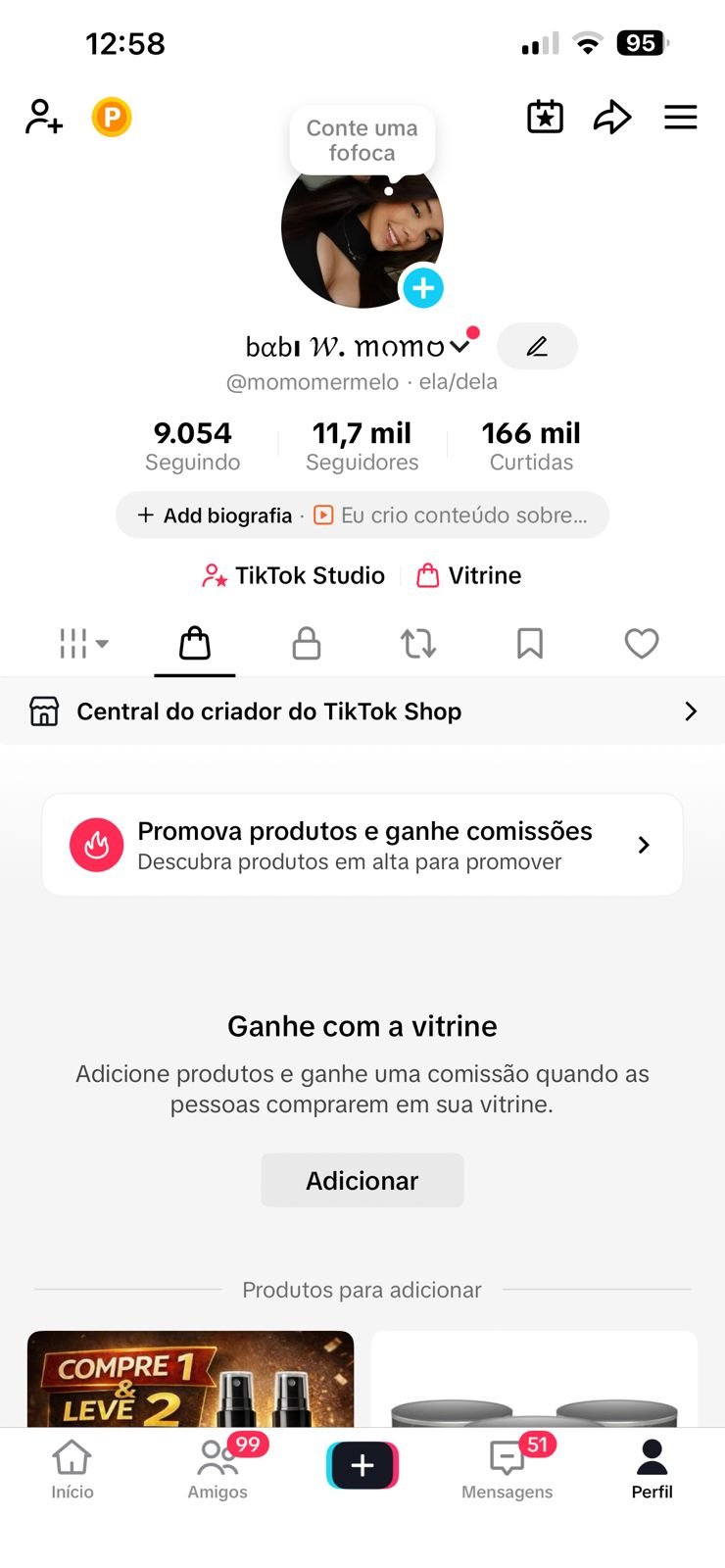 Perfil do Tiktok a venda