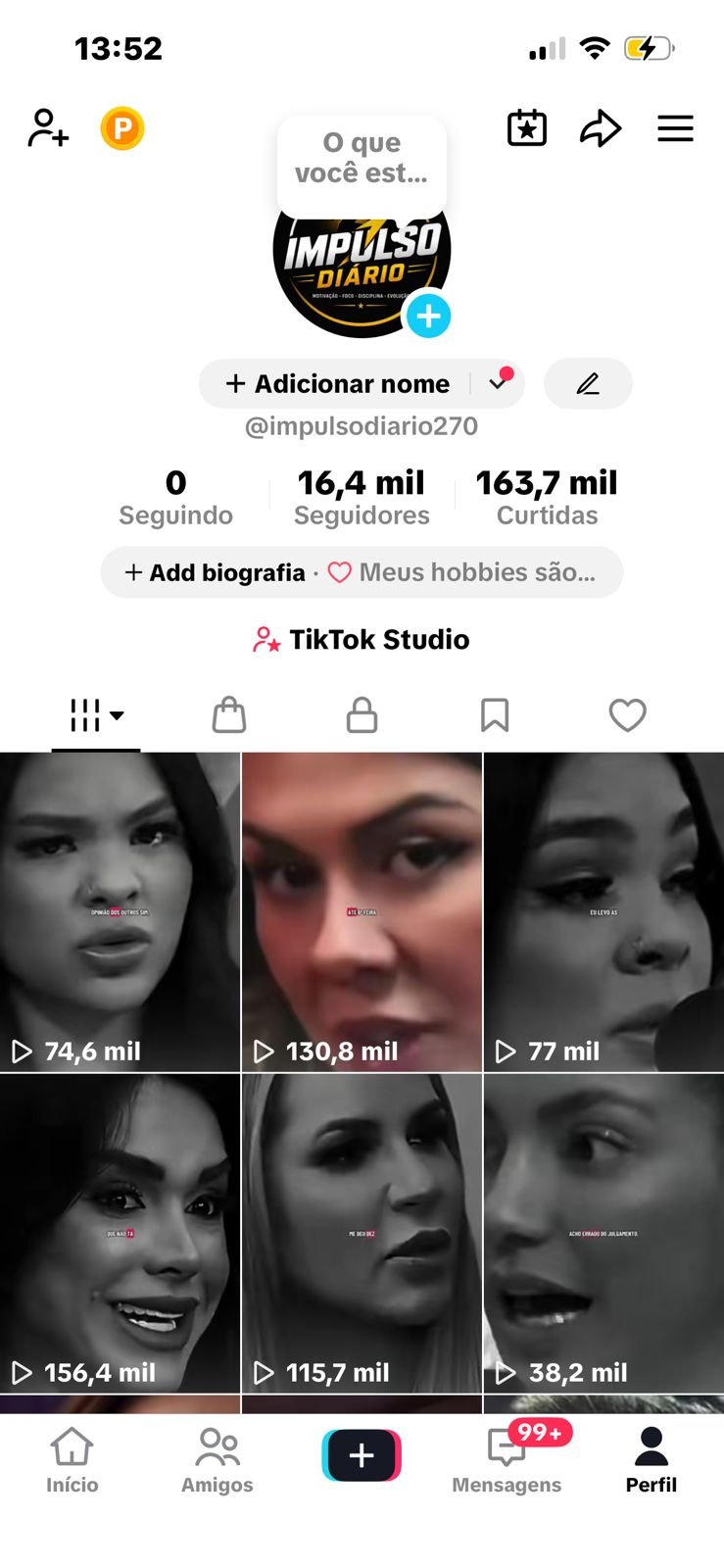 Tiktok de Motivação Feminina Monetizado e Com Shop Ativo