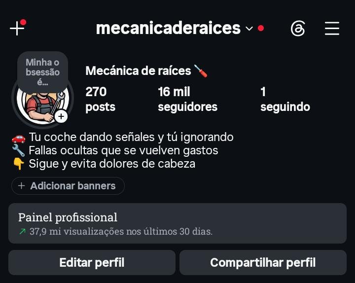 Instagram de Nicho Mecânico Automotivo