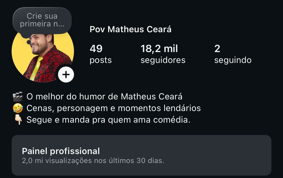 Perfil do Instagram de Fã Club a venda 1 Perfil do Instagram de Fã Club a venda