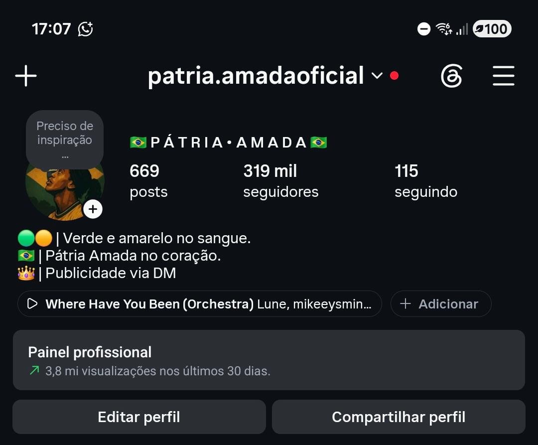 Instagram de Futebol Disponível