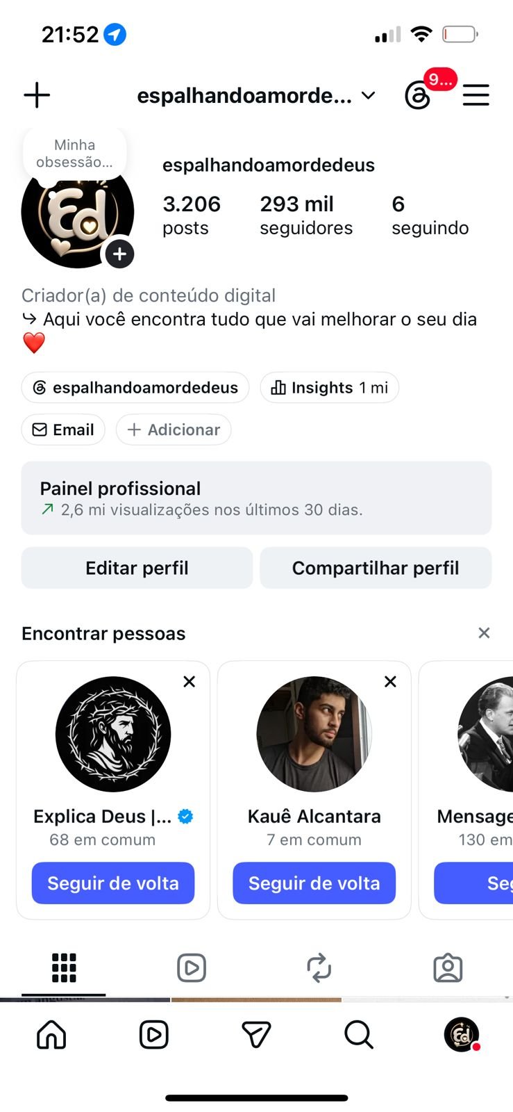Perfil Cristão Super Engajado a venda 1 Perfil Cristão Super Engajado a venda