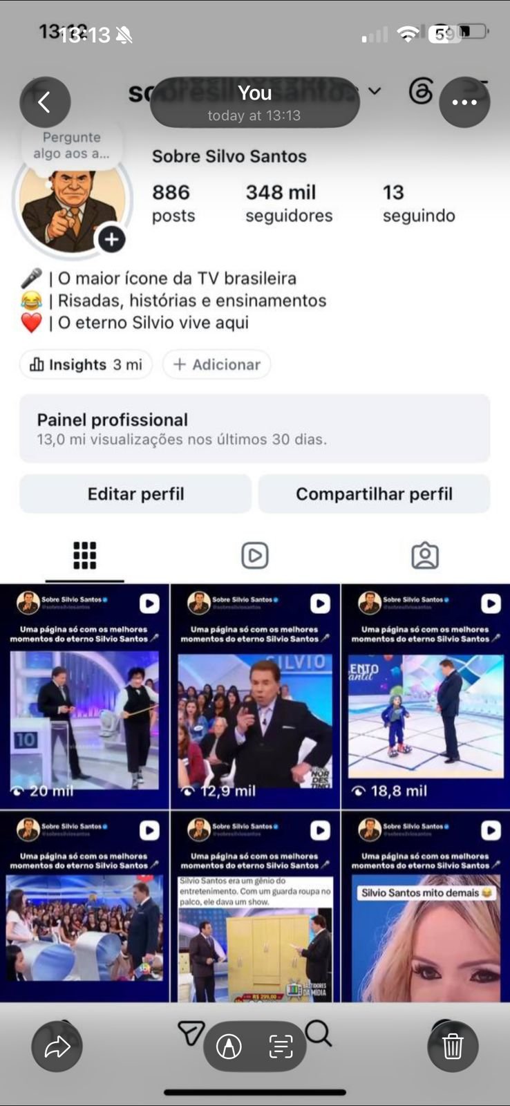 Instagram do Silvio Santos