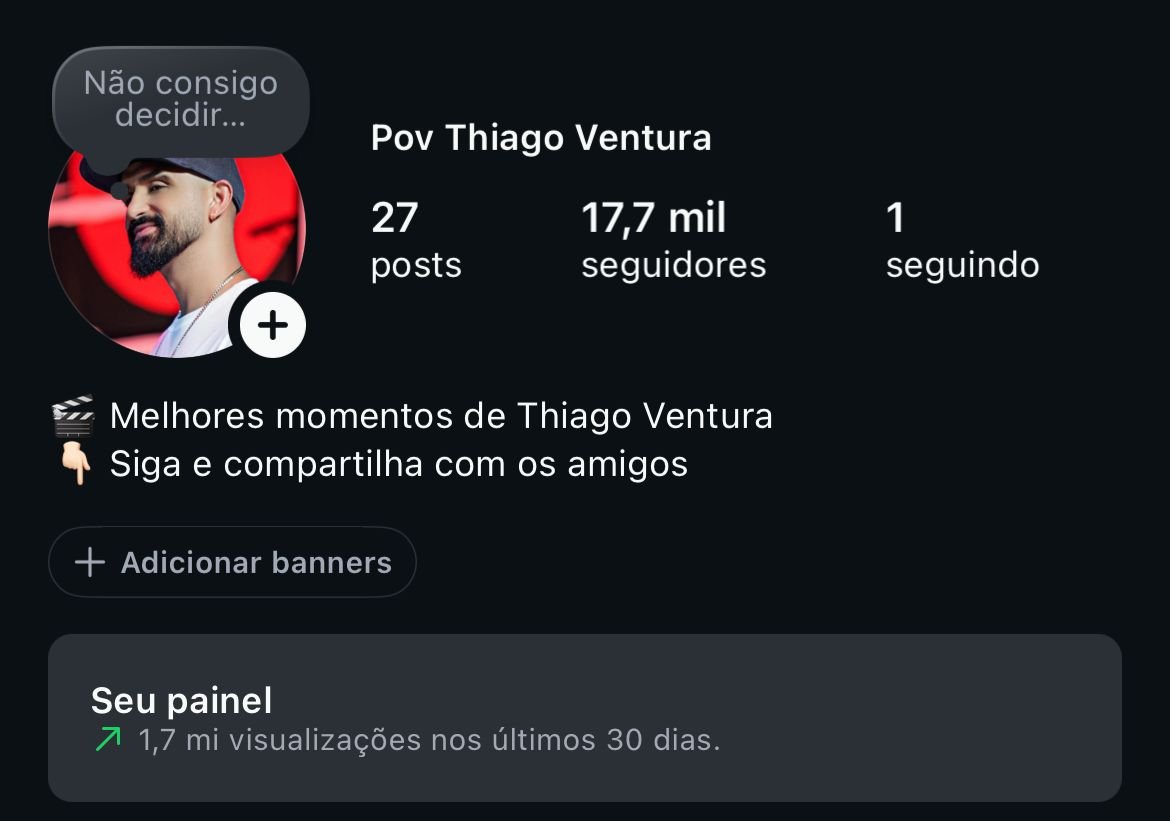 Instagram de FC do Thiago Ventura 2 Instagram de FC do Thiago Ventura