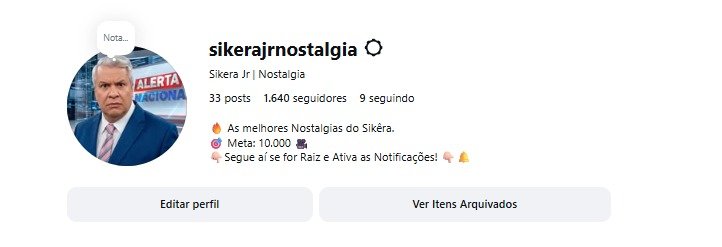 Instagram de 1,8k do Sikeira 1 Instagram de 1,8k do Sikeira