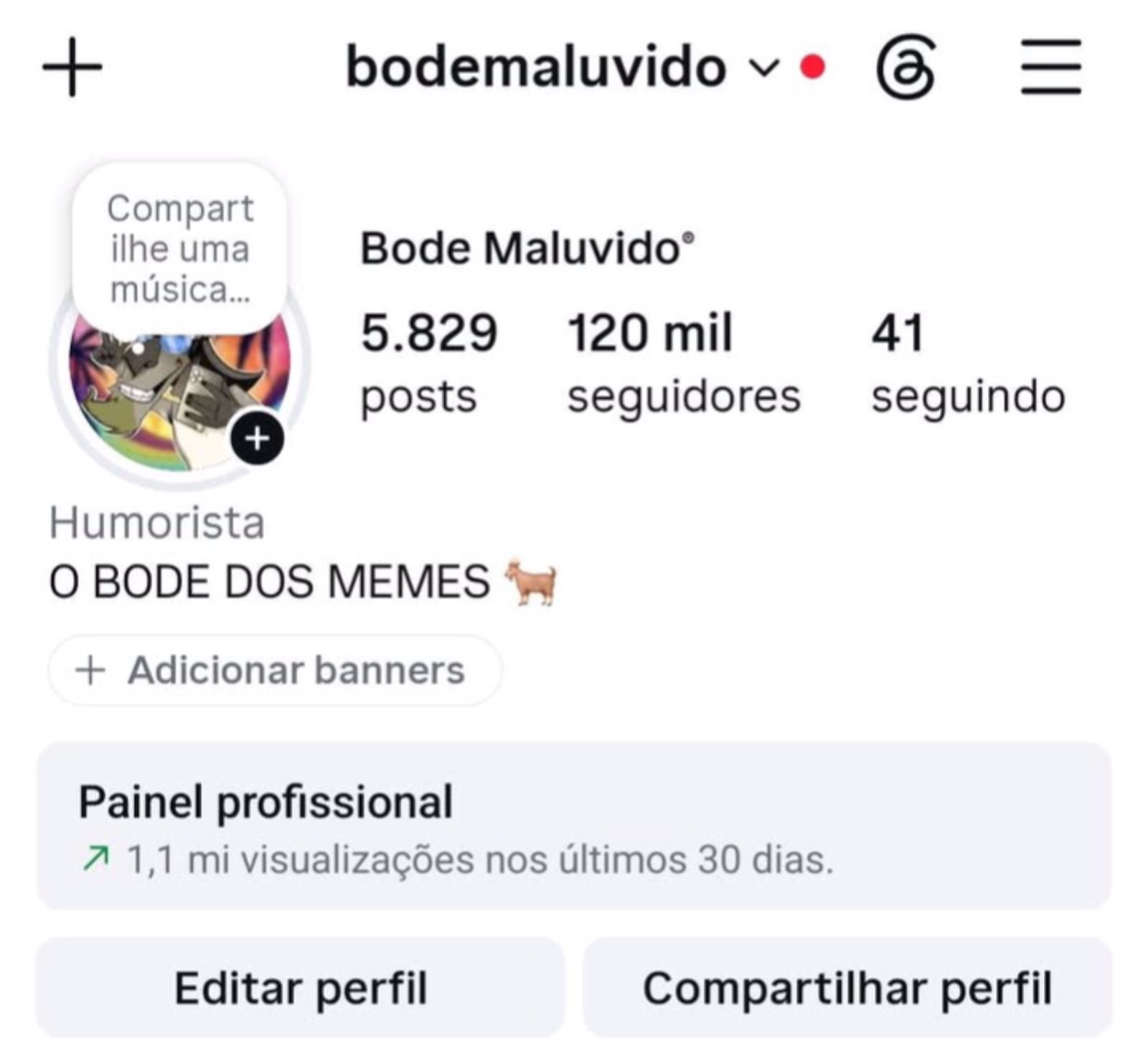 Instagram de Memes do Bode Maluvido 2 Instagram de Memes do Bode Maluvido