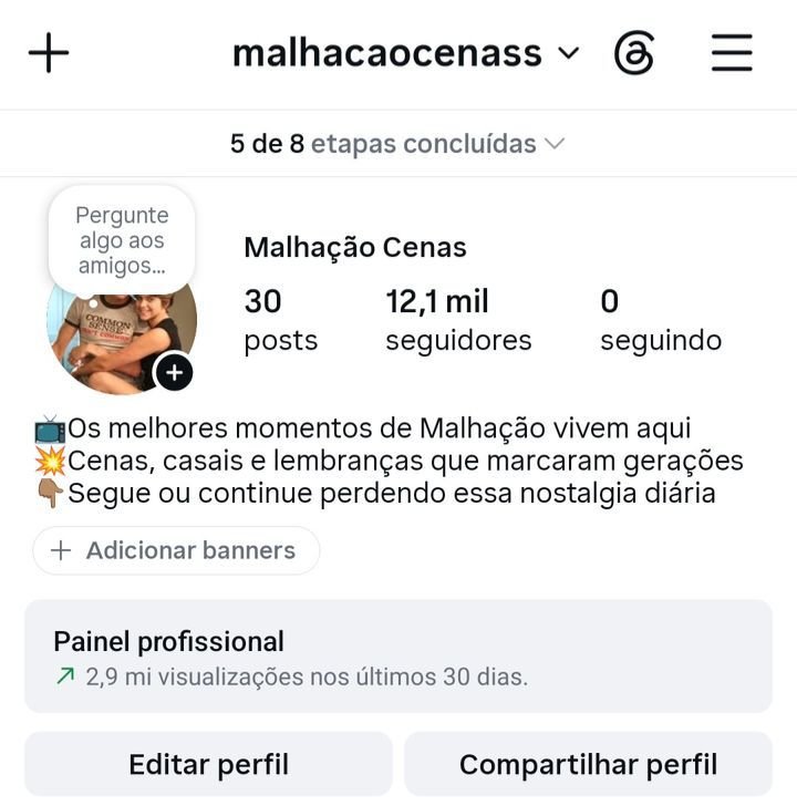 Conta de FC da Novela de Malhação
