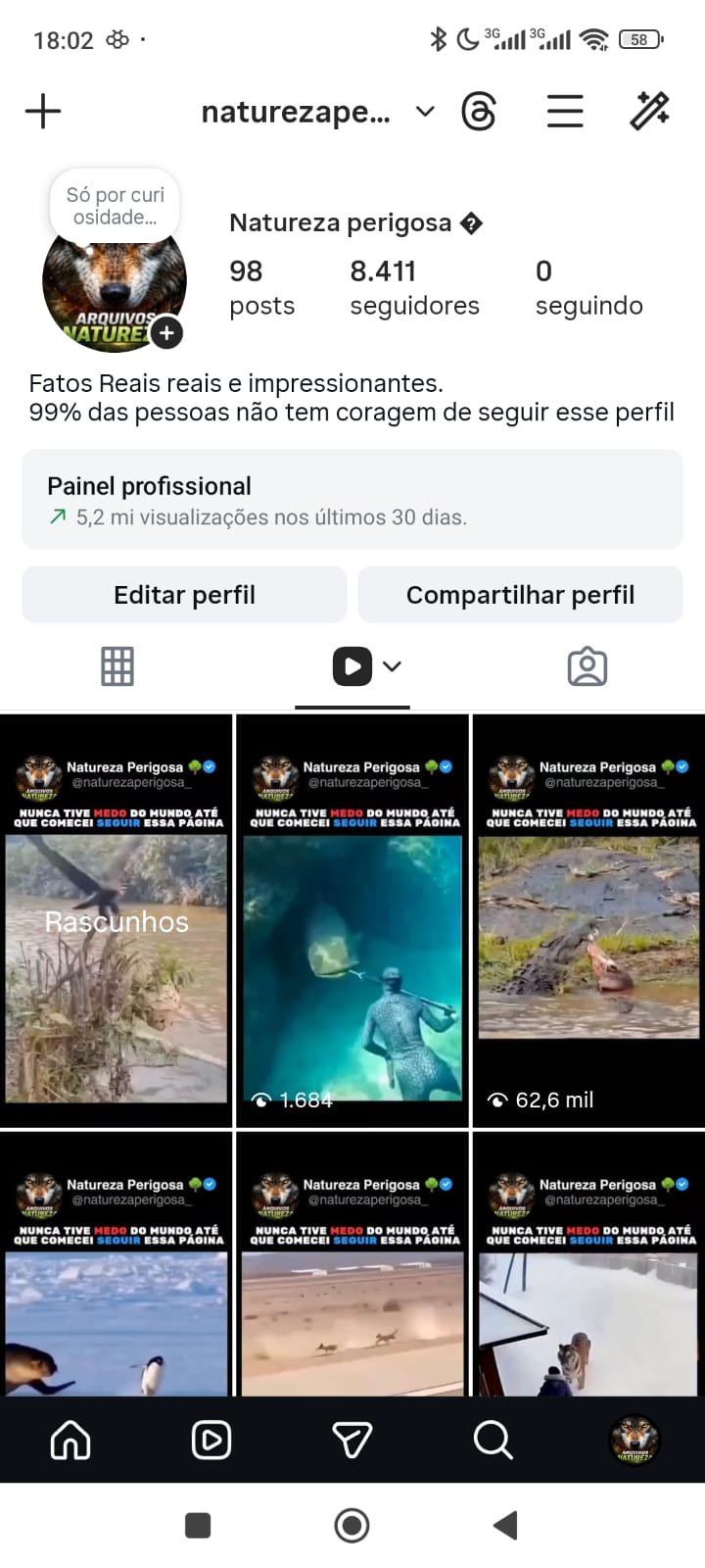 Instagram de Nicho de Natureza a venda 1 Instagram de Nicho de Natureza a venda