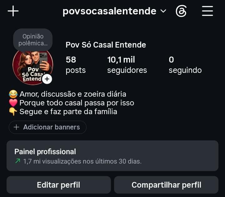 Instagram de Nicho de Casal a Venda