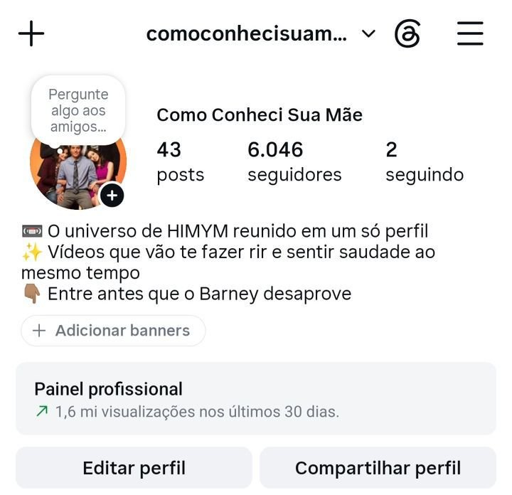 Perfil no Instagram de Serie 1 Perfil no Instagram de Serie