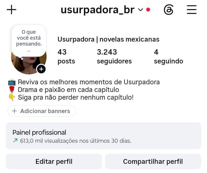 Conta do Instagram de Cortes de Novela