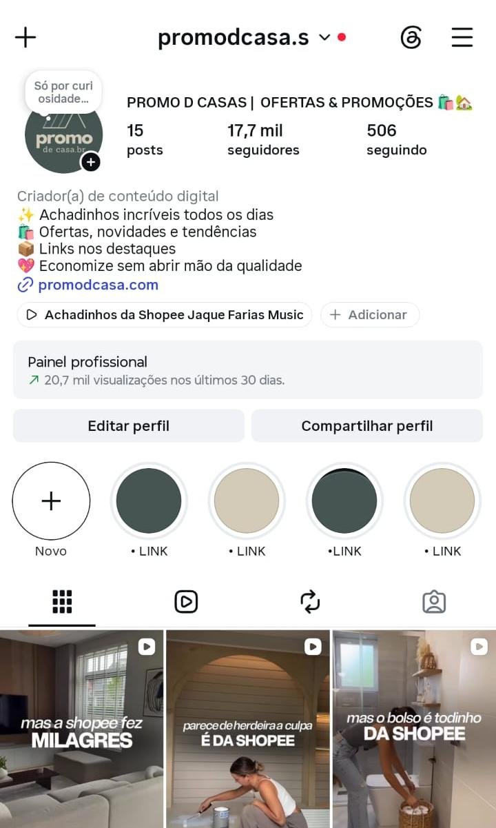 Perfil do Instagram de Achadinhos 1 Perfil do Instagram de Achadinhos