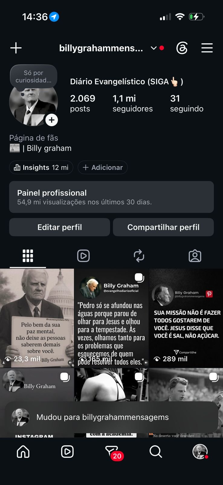 Perfil de Nicho Cristão de 1,1M de Seguidores 2 Perfil de Nicho Cristão de 1,1M de Seguidores