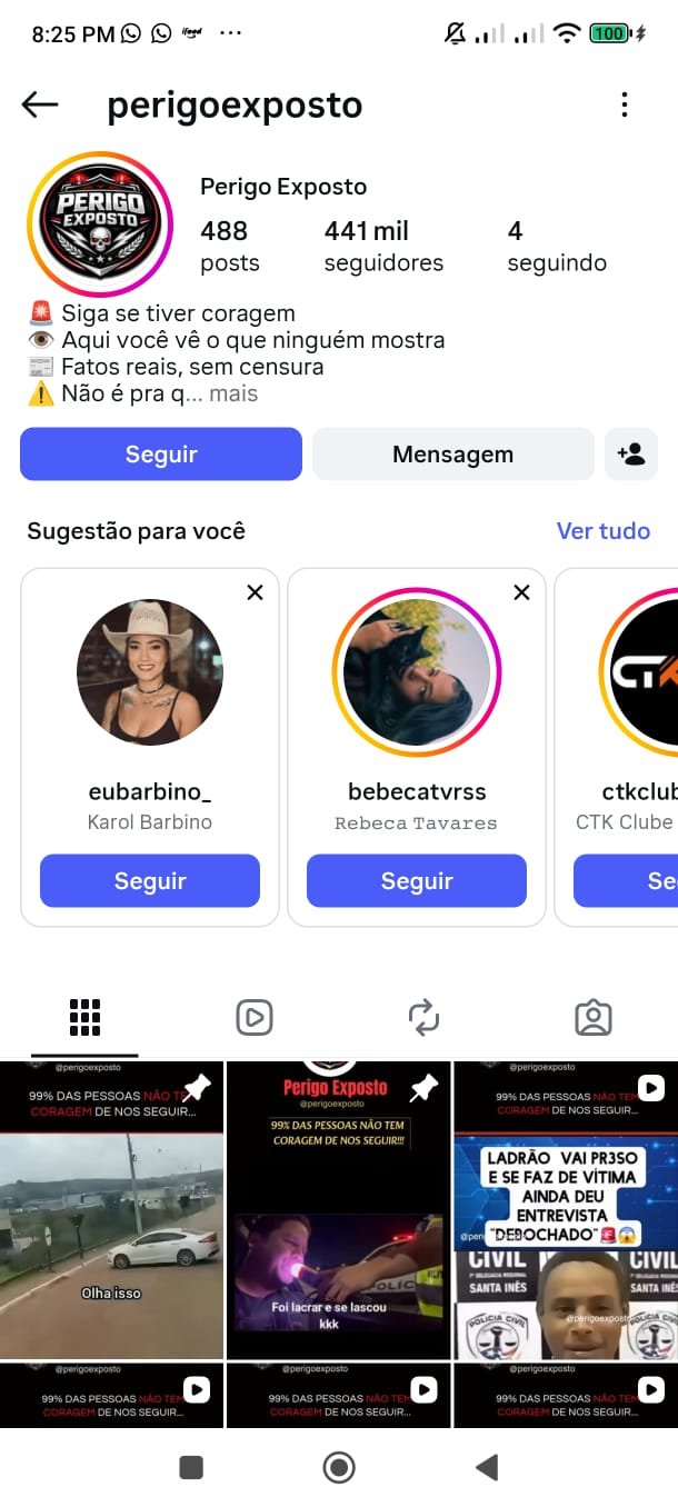 Instagram de Cortes Perigosos